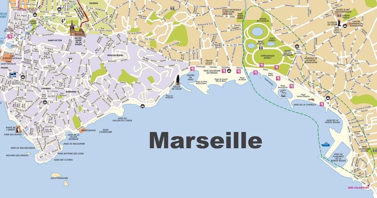 Marseille pantai peta