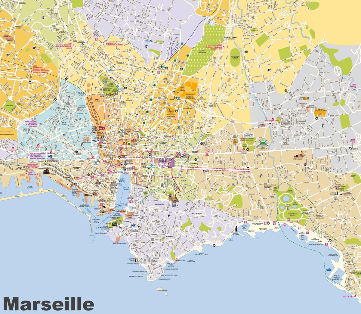 peta jalan Marseille, perancis