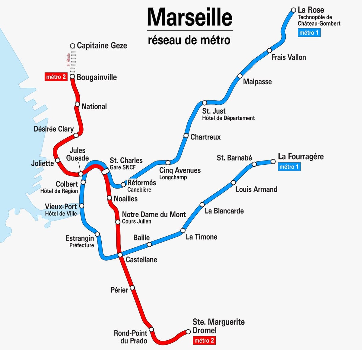 peta kereta bawah tanah Marseille