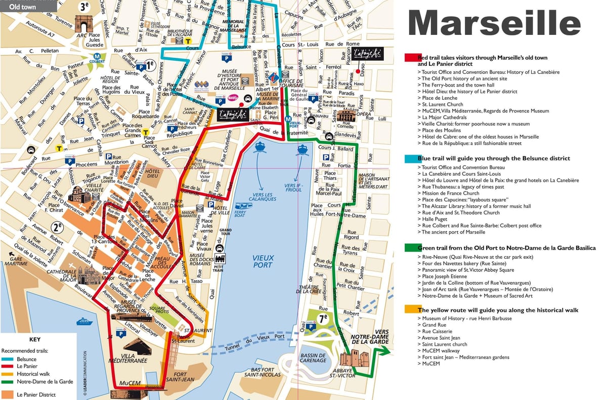peta Marseille berjalan tour